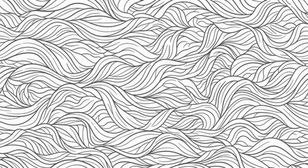 Dynamic black and white wave pattern perfect for backgrounds, textiles, and contemporary designs, adding an artistic touch with its fluid lines