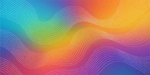 Abstract colorful background vector illustration featuring bright yellow and blue curve lines, wave patterns, and an orange light effect for web design template