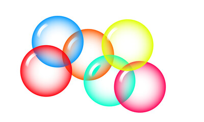 illustration graphic design of transparent colorful bubble