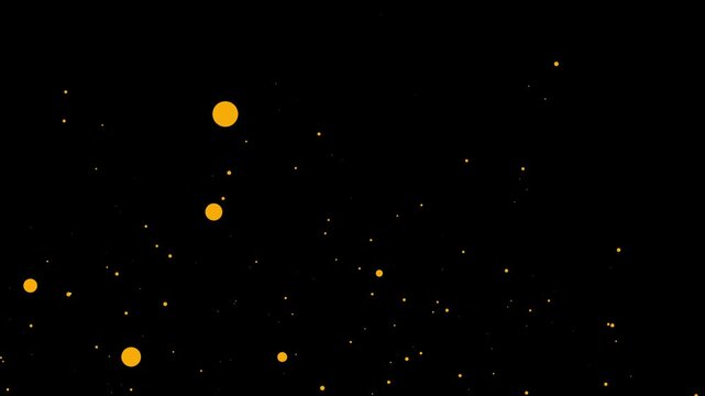 flying particles of organic dust on a black background. abstract dust fail video. Glowing Particles of Falling Shiny Fairy Twinkling Stars. Gold magic glitter dust  Beautiful loop flickering falling