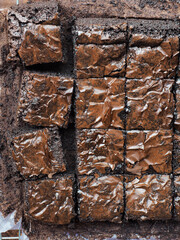 top view dark chocolate brownies
