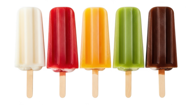 Variety Of Colorful Popsicles Isolated On Black Background