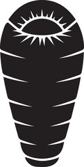 Black Silhouette of a Carrot with Visible Stripes and a Sun-like Top vegetable food