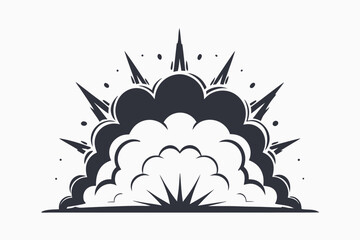 Explosion spreads with cloud layers rising up from the ground with sharp edges © SWORNALY