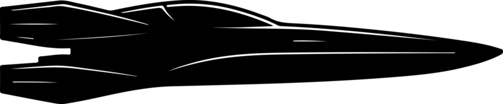 corvette spaceship silhouette vector illustration