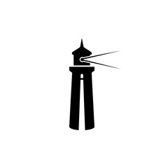 Fototapeta premium Minimalist Lighthouse Icon Black and White Illustration of Coastal Guidance and Safety