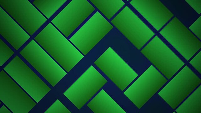 Abstract green and blue geometric pattern background with diagonal lines and gradient squares for
