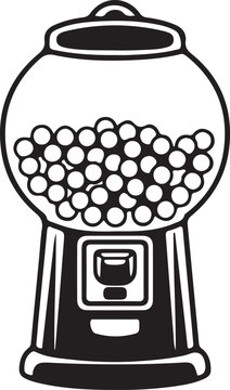 Colorful Gumball Machine Vector Illustration
