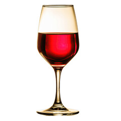 Elegant Red Wine In A Tall Crystal Glass With Golden Highlights Isolated On A Black Background Reflecting Light Beautifully