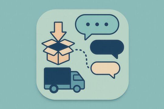 Visual representation of package delivery and communication illustrating logistical efficiency and real time updates possessing intrinsic value in modern supply chain management