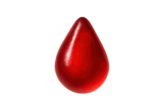 Blood drop representing health, donation, and medical concepts, transparent background