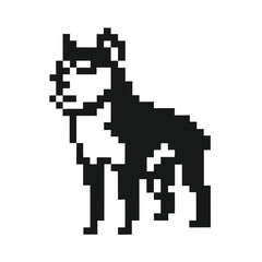 Fototapeta premium Pixelated Dog Illustration, Canine on a White Background