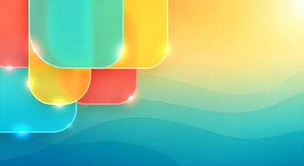 Tropical Colorful Glassmorphism UI with Vibrant Glowing Accents