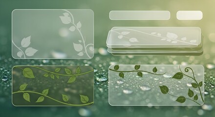 Organic Nature-Inspired Glassmorphism UI with Leaf Motifs