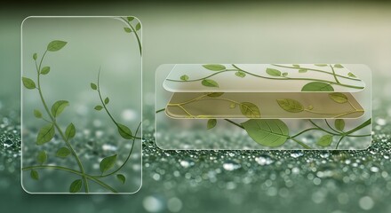 Organic Nature-Inspired Glassmorphism UI with Leaf Motifs