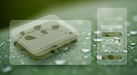 Organic Nature-Inspired Glassmorphism UI with Leaf Motifs