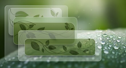 Organic Nature-Inspired Glassmorphism UI with Leaf Motifs