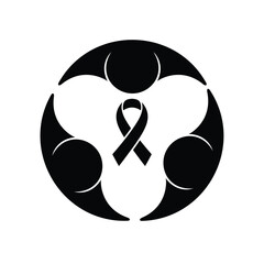 Teamwork Protection with Ribbon Symbol of Collaboration and Solidarity and Support Awareness Hope Mourning Isolated Vector Illustration
