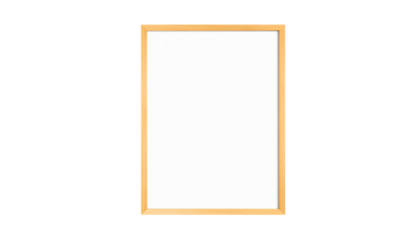 PNG Simple gold picture frame for portrait, isolated on transparent background