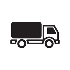  Minimalist Black Truck Silhouette Icon with Bold Shapes and Clean Outline Design.