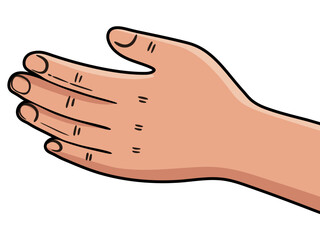 Hand with open in a welcoming gesture. Concept of giving, offering, or receiving. illustration for donation.