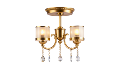 PNG Art deco brass wall sconce light, isolated on transparent background