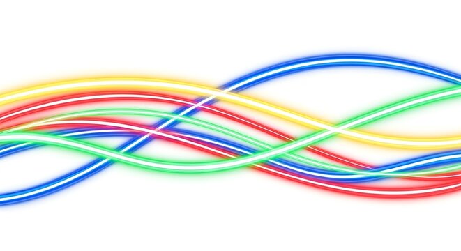 Dynamic Waveforms: A Vivid Display of Intersecting Colored Light Streams