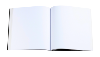 PNG Blank open book or magazine for mockup, isolated on transparent background
