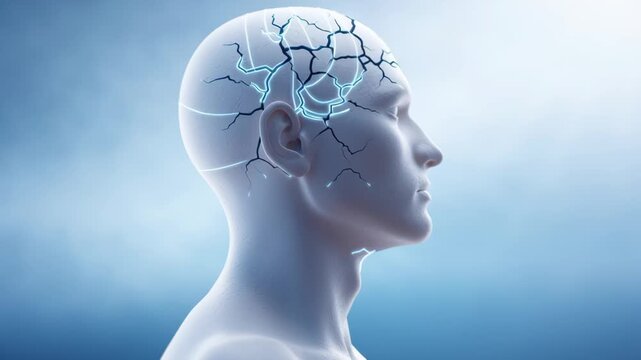 An image of chaotic thoughts and inner turmoil inside the head, symbolizing a loser mindset and emotional vulnerability. A losing attitude and mental weakness.