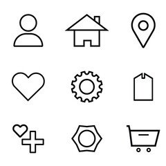 Essential UI Icon Set | Vector Line Art for Website, App, and E-commerce Navigation
