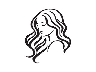 Beauty salon icon 2D vector line art in a clean minimalist graphic