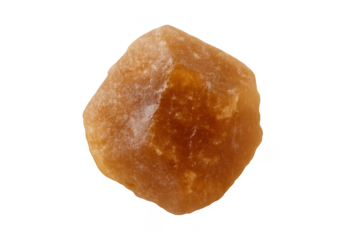 Brown rock candy sugar crystal on transparent background