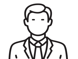 Businessman icon 2D vector line art in a clean minimalist design