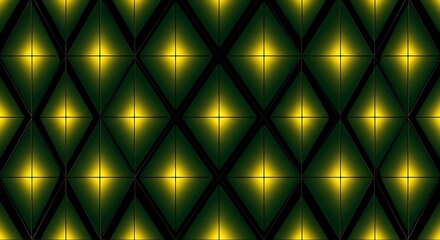 Emerald Geometric Array With Luminous Gold Centers Seamless Texture