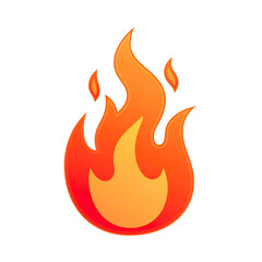 PNG Cartoon orange and red flame icon, isolated on transparent background