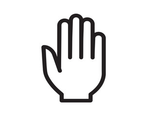 Hand icon 2D vector line art in a clean minimalist style black