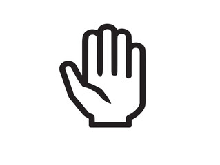 Obraz premium Hand icon 2D vector line art in a clean minimalist illustration black