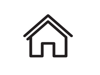 Home logo icon 2D vector line art in a clean minimalist design