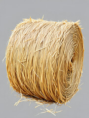 Dry hay bale isolated on transparent background