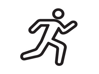 Runner icon 2D vector line art in a clean minimalist design black