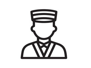 Service icon 2D vector line art in a clean minimalist style black