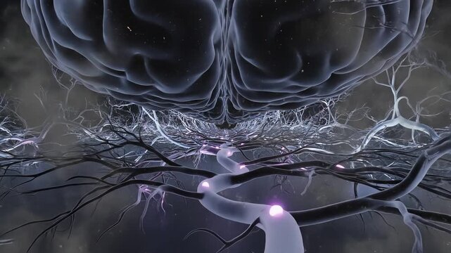 Brain response to chronic vaping, neural pathways clouded by vapor toxins, dopamine surges flicker briefly, followed by fading activity