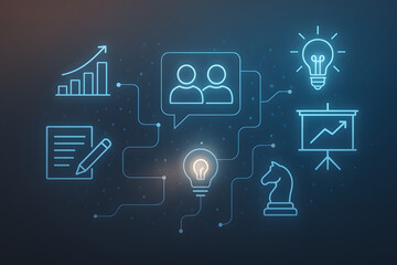 Business Analytics Innovation Icons Composition