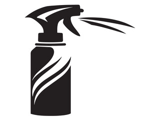 Spray paint icon 2D vector line art in a clean minimalist design black