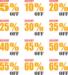 Discount tags with different price sets
