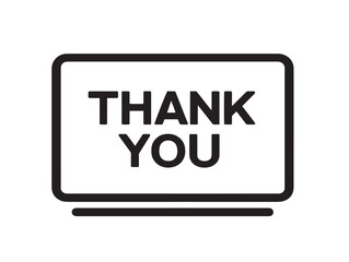 Thank you card icon 2D vector line art in a clean minimalist illustration