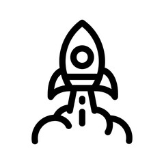 Rocket Icon Business Marketing Line Style Symbol Vector