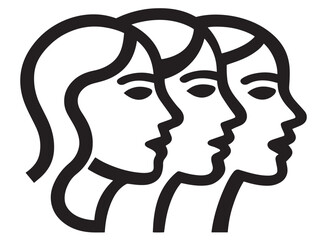 Women day icon 2D vector line art in a clean minimalist style