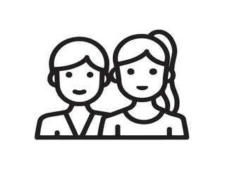 Women day icon 2D vector line art in a clean minimalist graphic