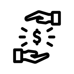 Cooperating Icon Financial Line Style Vector